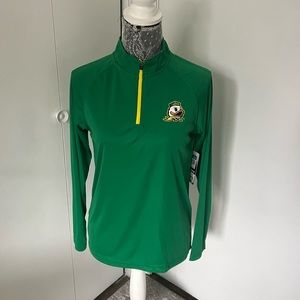 Oregon Ducks Youth Quarter Zip | Colosseum Green Pullover | Size L (16-1…